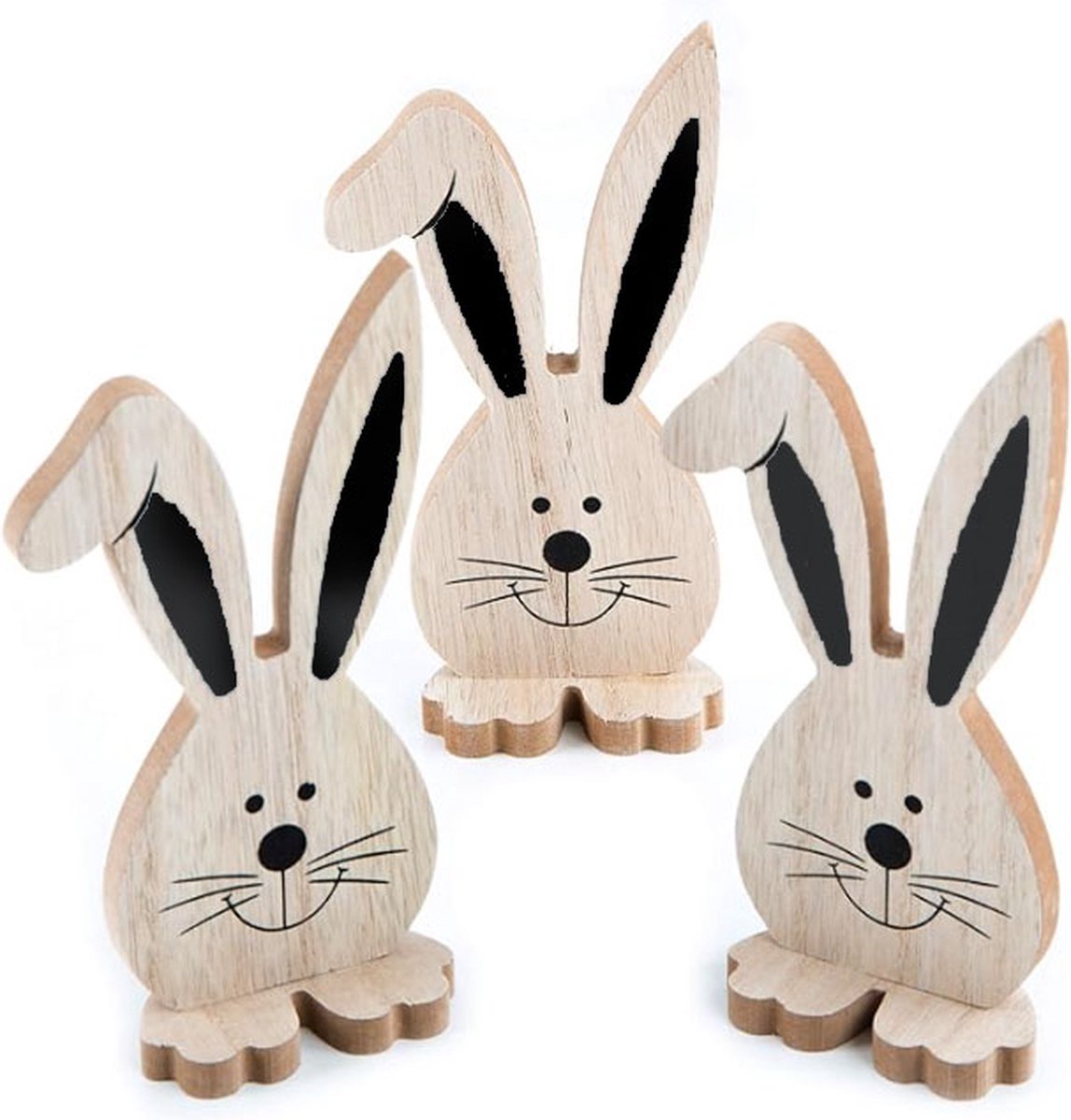 Paasdecoratie gepersonaliseerd in hout | Paascadeau | Hanger Pasen met naam | Pasen | Pasen hanger | Houten aanhangwagen | Paasnest | paasmandje/konijn set van 3